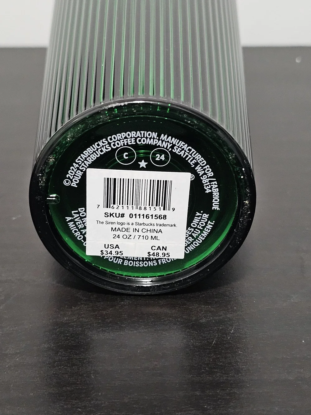 Starbucks Green Ribbed Stainless Tumbler